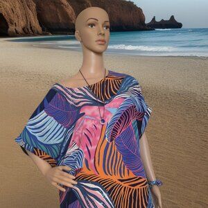 SHEIN Multi-Colored Tropical Print Blouse